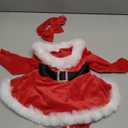 Baby Girl Christmas Dress Santa Claus Romper Dress Red Velvet Long Sleeve Princess Tulle Dress with Headband 3-6 Months, Red