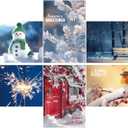 3 x Fancy Land 2025 Happy New Year Cards with Envelopes Nature Holiday Greeting Cards for NYE Party Supplies 24Pcs