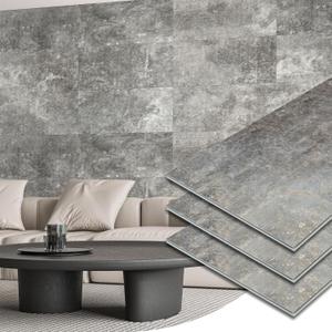 Art3d 10-Pack 24"x12" SPC Wall Panels, 20 Sq.feet Waterproof Click Lock Panels for Interior Wall Decor, Rigid Core Wall Panel for Bathroom, Kitchen, Living Room, Deep Marble Gray, 24*12in