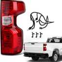 Halogen Tail Light Assembly Compatible with 2019-2026 Chevy Silverado 1500 WT/Custom/Custom Trail BOSS/LT/RST 2020-2023 Silverado 2500HD/3500HD WT/LT Taillight w/Bulbs Right Passenger Side