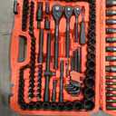 LLNDEI 160-Piece Mechanics Tool Set, Metric Socket Set 1/2 1/4 3/8 inch Drive Professional Tool Kit, CR-V Deep & Shallow Kit with Quick Release Ratchet