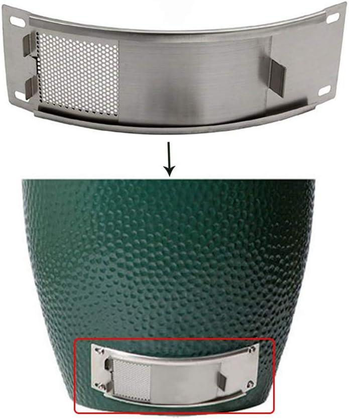 Draft Door Screen Kit Replacement Parts for Large and Medium Big Green Egg, for Big Green Egg Accessories, Green Egg Chimney Door with Upgrade Punched Mesh Screen, Stainless Steel