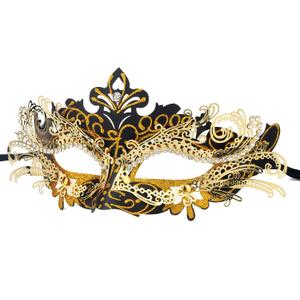 Hoshin Masquerade Mask, Mardi Gras Deecorations Venetian Masks for Womens (Black With Gold Line)