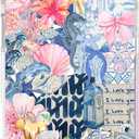 for iPhone Air Case,Coastal Romantic Y2K Seahorse & Hibiscus Art Collage Design Pattern AestheticMilitary-Grade Drop Protection,Ocean Theme Cover with Camera Protection for Girls Women