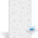 Crib Mattress Topper 2" x 27.5" x 52", High Density Foam Breathable Baby and Toddler Mattress Topper with Waterproof Removable and Washable Cover, Fits Standard Cribs and Toddler Beds