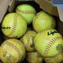 Lewtemi 24 Pack Yellow Practice Softballs Official Size and Weight Slowpitch Softball Sports Unmarked Leather Covered Youth Fastpitch Softball Ball Training Ball for Games Practice (12 Inch)