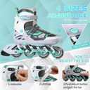 Adjustable Inline Skates for Kids and Adults, Outdoor Beginner Roller Skates with All Light Up Wheels for Girls, Boys, Men and Women (Large(US 6Y-8.5Y)Youth, Grey)