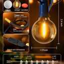 Brightown Outdoor String Lights, 200FT 100+2 G40 Bulbs Shatterproof Patio Lights, IP65 Waterproof Dimmable Hanging Connectable Globe LED Outdoor Lights for Backyard, Bistro, Porch, Deck, Balcony