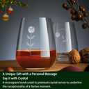 Unique Monogrammed Stemless Wine Glasses - Personalized with Letter L Initial, 16 Oz Capacity, Handcrafted Crystal Stemless Glasses with Engraved Initials - Ideal Wine Gifts for Women, Men