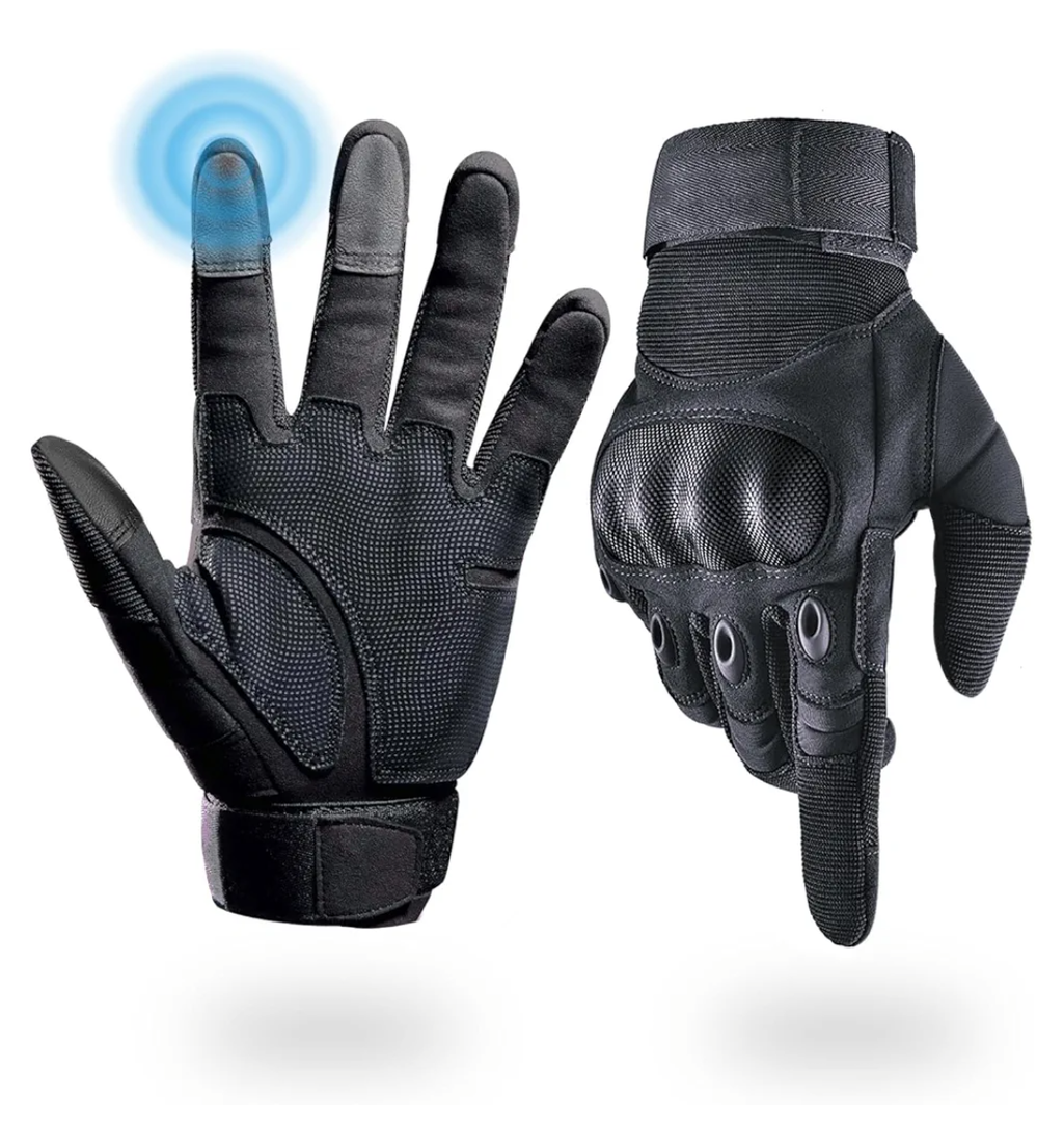 Tactical Gloves for Men, Shooting & Motorcycle Gloves with Hard Shell Knuckle Protection & Leather Palm for Airsoft Motorcycle Cycling Paintball Sports Climbing Training Hunting