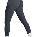 Heathyoga Scrunch Butt Lifting Leggings with Pockets for Women Tummy Control Compression Leggings No Front Seam Yoga Pants (X-Large, Grey)