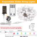 OMIKA 50FT Connectable Globe String Lights Outdoor Waterproof, 150 LED Fairy Lights with Remote Timer, Multicolor and Warm White Plug in Pastel String Lights for Indoor,Bedroom, Party, Classroom Decor
