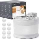 Cheerble Pumpless Pet Fountain Elfin E1+ with 9 Extra Filters, Wireless Pet Fountain Battery Operated, 2L/67oz E1+ Automatic Water Dispenser Cats & Dogs MagDrive Technology No Cleaning Hassle (White)