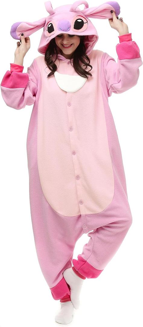 NAITOKE Animal Onesie Adults Halloween Costumes Cosplay Pajamas (Small, Pink)