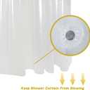 YISURE No Hook Needed Long Shower Curtain 84in, Clear PEVA Plastic Waterproof Heavy Duty Bathroom Curtain Hook Free Transparent Shower Liner 72x84 Inches