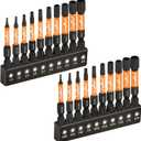 toolant Impact Hex Head Allen Wrench Drill Bit Set 20pcs (Metric&SAE), 1/4 Hex-Shank S2 Steel Hex Bits Set, CNC Machined Tips with Magnetism, 2 Long with Storage Box