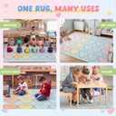 Drydiet Large Classroom Rug 7.5x12ft Heart Area Rug, Seats 24 | Abstract Educational Play Carpet Colorful Seating Carpet