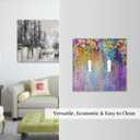 Decorative 2 Gang Double Toggle Light Switch Wall Plate Cover Summer Purple Colorful Country Spring Flower Wildflower Floral Mid Size Four Device Electrical Outlet Cover Receptacle Plug Face Plate