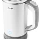 Sekaer Small Electric Tea Kettle Stainless Steel 0.8L Portable Travel Hot Water Boiler, Mini Electric Coffee Kettle with Auto Shut-Off & Boil Dry Protection, Cordless Base & White