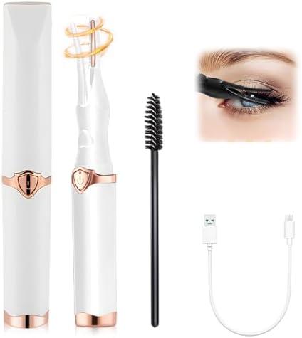 Electric Heat Eyelash Curler for Women, 2025 Upgraded 2-in-1 Clip-Type Eye Lash Curler, USB Rechargeable with 24H Long Lasting, 3 Temperature Modes and 8 Second Fast Heating (White)