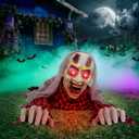 Zombie Halloween Animatronics Decoration with Light-Up Eyes Creepy Sound & Activated Sensor Outdoor and Indoor Scary Animated Decor Props for Garden Yard Lawn