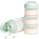 Termichy Stackable Formula Dispenser Portable Milk Powder Container, 2 Pack, Light Green