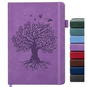 3 Pack Pocket Journaling Notebooks, A6 Small Notebook Total 360 Pages Journaling Notebooks For Note Taking Journals For Writing Mini Note Pads With Pen Holder 100 GSM Thick Paper(3 Purple)