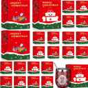 Windyun 48 Pcs Merry Christmas Gift Boxes for 12 oz Sublimation Glass Tumbler Cup Exhibition Packaging 4.7 x 4 x 4 Inch Santa Snowman Wrapping Boxes for Drinking Jars Can Display, Red White Green