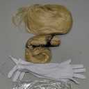 5 Pcs Princess Costume Accessories Princess Wig Crown Glove Brooch Earring Halloween Dress Up for Adult Women(Classic)