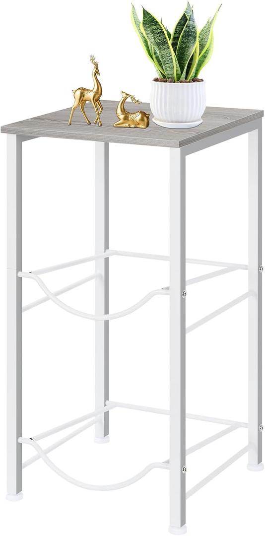 MOOACE 5 Gallon Water Jug Rack, 2 Tier Water Bottle Holder Organizer with Storage Shelves, Water Dispenser Stand Shelf for Office Kitchen Living Room, White