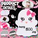 Large Halloween Ghost Pinata - 20"  16.3" Happy BOO Day Design - Halloween Piata Kit Stick, Rope, Blindfold, Confetti for Trick-or-Treating Party & Kids' Events