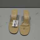 VINYL STRAP WEDGE SANDAL, 8, NUDE
