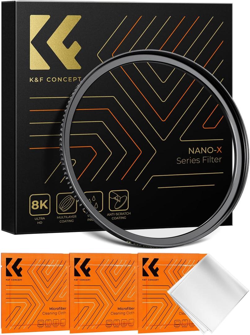 K&F Concept 52mm to 67mm Step-Up Lens Filter Adapter Ring CNC Machined Brass Filter Adapter Rings, for 52mm Lens Install 67mm Filter