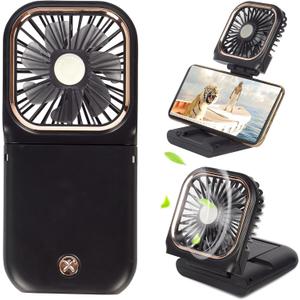 FADACHY Portable Fan,Rechargeable Personal Fan, 3000mAh Battery Operated Cooling 3 in 1 Electric Fan for Travel Camping, Black