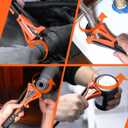 ValueMax 2-piece Strap Wrench Set, Adjustable Oil Filter Wrench with Max Diameter 4" (Small) & 6" (Large) for Shower Head Water Filter, Jar Opener Set