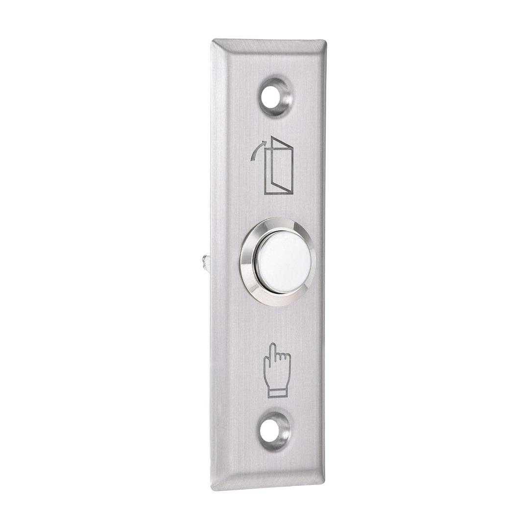 uxcell Push Button Release Switch Door Access Control System Stainless Steel Panel 92mmx28mm DC 12V 3A Silver Tone