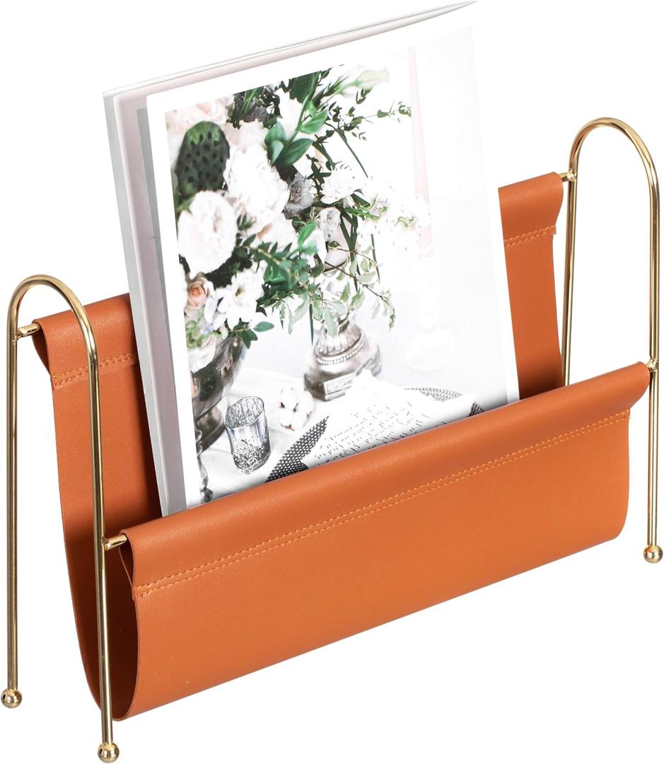 Magazine Rack, Floor Standing Book Basket, Newspaper Holder and File Holders - Nursery Decor, Desk Accessory, Living Room and Guest Room Essentials, Home Office, and Waiting Areas
