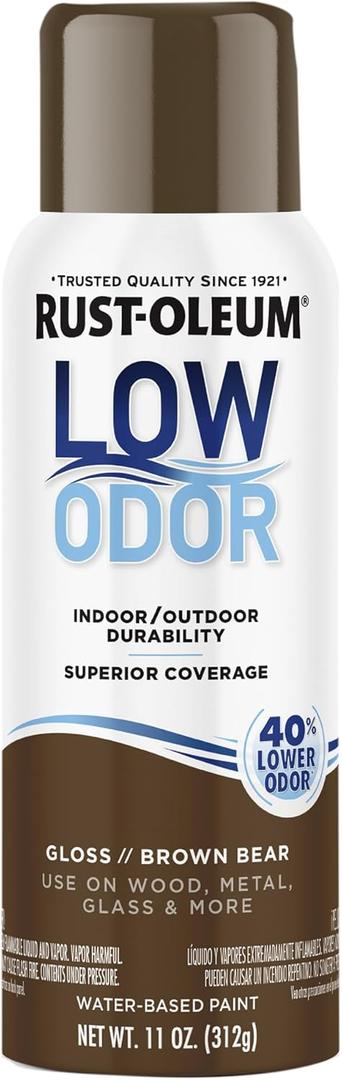 8 Pack Rust-Oleum Low Odor Premium Spray Paint, 11 oz, Gloss Brown Bear