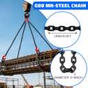 6 Ton Chain Sling 5/16 Inch x 5 Ft G80 Alloy Steel 4 Way Chain Slings Quadruple Leg Slings Lifting with 4 Safety Grab Hooks Lifting Slings Engine Chain Hoist Lifts