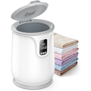 ZAFRO Luxury Towel Warmer  - Smart Timed Hot Towel Warmers for Bathroom with LED Display, 24-Hour Delay, Auto Shut Off & Child Lock, Warms 3 Oversized Towels & Robes for Spa (Snow White)