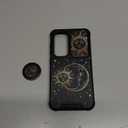 Funermei for Samsung Galaxy S23 Case - Women Cute Girls Cover Sun Moon Stars Fun Funny Girly Kawaii Aesthetic Cool Black Design with Camera Cover Ring Stand for Samsung S23 Case