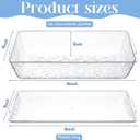 Baderke 2 Set 16" x 9" Plastic Chilled Serving Tray for Parties with Compartments Ice Chilled Party Platter Charcuterie Serving Board Cold Dish Dip for Fruit Seafood Vegetable Appetizer (Clear)