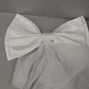 Short Mesh Bow Waist Decoration, Elegant Layered Tulle Sash Belt for Dresses, Party, Wedding, and Performance Outfits(White)