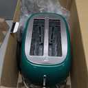 Roter Mond 2 Slice Toaster Retro Stainless Steel with Bagel, Cancel, and Defrost Functions, 6 Bread Shade Settings, Extra Wide Slots and Removable Crumb Tray, Green