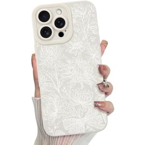 MZELQ for iPhone 16 Pro Case, Silicone Floral Flower Sunflower Cute Pattern, Camera Protection Soft Slim Phone Case for Phone Case -White MZELQ for iPhone 16 Pro Case, Silicone Floral Flower Sunflower Cute Pattern, Camera Protection Soft Slim Phone Case for Phone Case -White