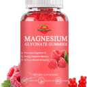 Magnesium Glycinate Gummies 500mg - Sugar Free Chelated Magnesium Potassium Supplement with Vitamin D, B6, CoQ10 for Relaxation, Calm Mood & Sleep Support - 60 Raspberry Magnesium Gummies
