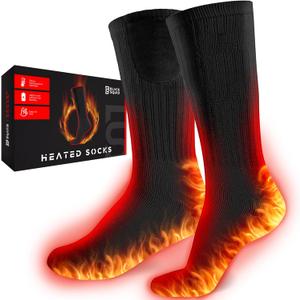 Rechargeable Heated Socks Men Women - Washable Battery Operated Foot Warmer for Ski Hunting - Electric Winter Heating Socks for Work Boot Toe Sleep Bed Indoor Outdoor Sports Walking Research (Fit Women 4-10 / Men 3-9 (Shoe Size))
