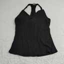 Danysu V Neck Racer Back Tank Top for Women Padded Ribbed Long Tank Fitted Basic Cami Tops (Large, Black)