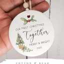 Our First Christmas Together Ornament 2025, 1st Year Xmas Keepsake, Relationship Ornament to Boyfriend, Gift for Newlywed Couples