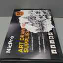 Nicpro 58 PCS Art Drawing Supplies Kit in Leather Case, Art Mechanical Pencil Set with Metal Drafting Pencil 0.3 & 0.5 & 0.7 & 0.9 & 2mm, 12 Micron Pen, Sketch Book, 30 Tube Lead Refills for Sketching